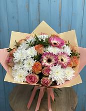 Букет цветов из:  Розы, Герберы и Хризантемы #REPLACE_PRED# Балее