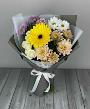 Букет цветов из:  Розы, Герберы и Хризантемы #REPLACE_PRED# Балее