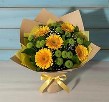 Букет цветов из:  Герберы и Хризантемы в Балее