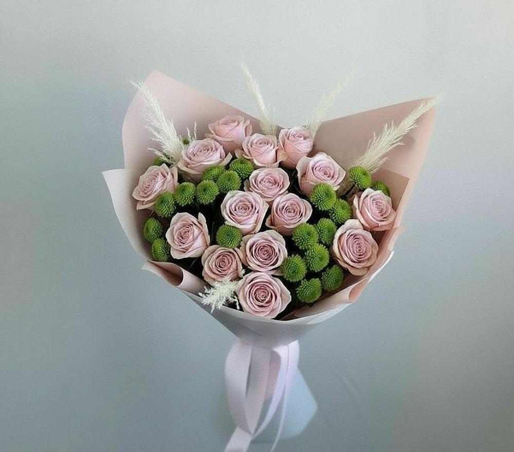 Букет цветов из: Розы и Хризантемы в Балее