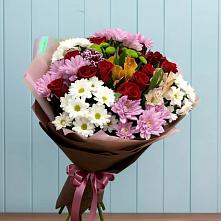 Букет цветов из:  Розы, Хризантемы и Альстромерии в Балее