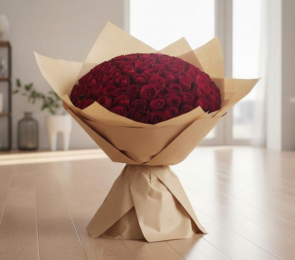 Букет 101 Красная роза в Балее