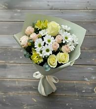 Букет цветов из:  Альстромерии, Розы и Хризантемы в Балее