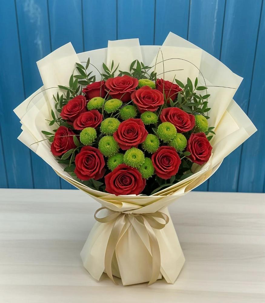 Букет цветов из: Розы и Хризантемы в Балее